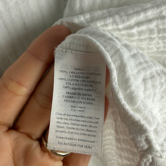 Faherty Dream Cotton Gauze Desmond Top White Size M Boho Coastal - Picture 9 of 10
